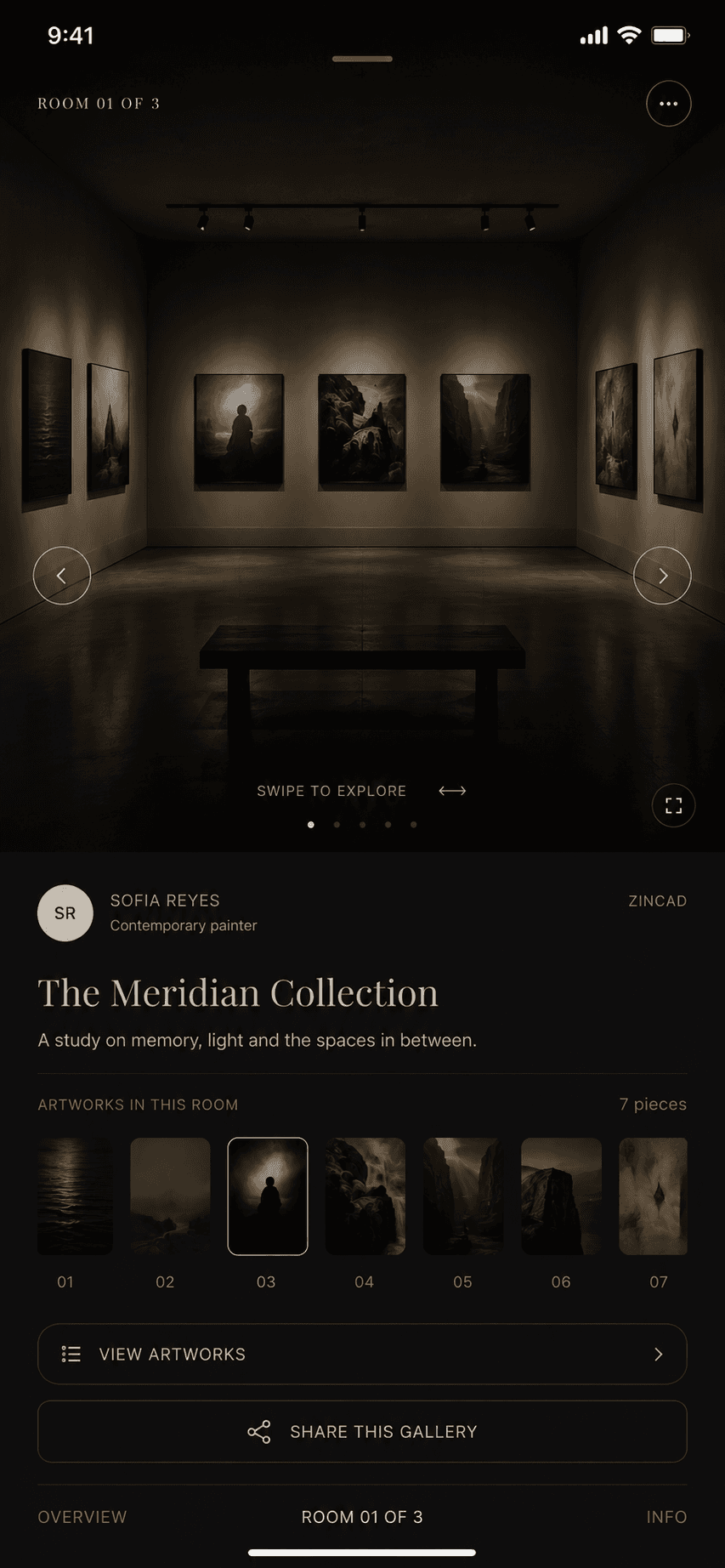 Zincad mobile gallery room preview
